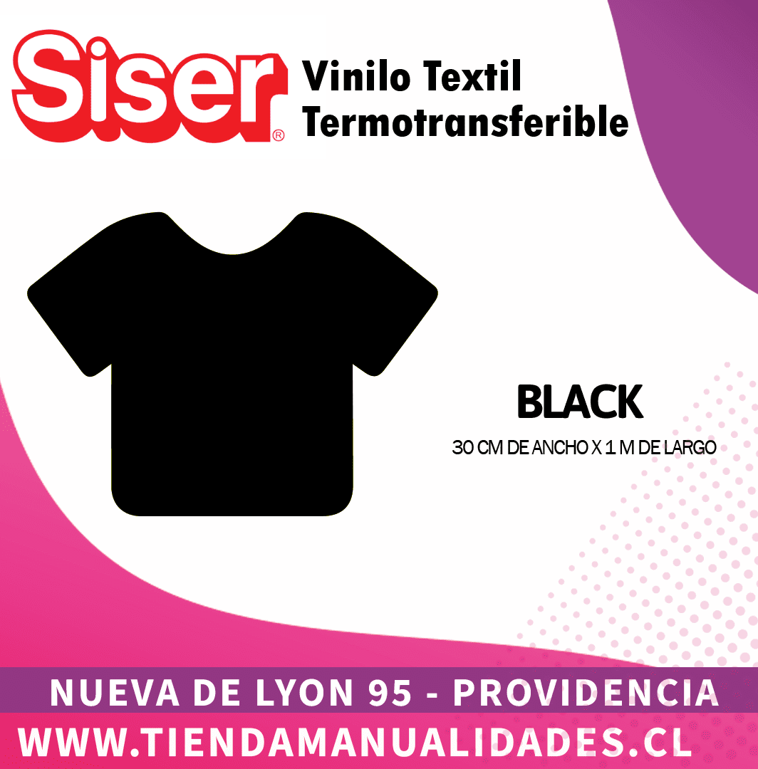 15 _Vinilo Textil SISER / BLACK ( 30 CM X 1 M )