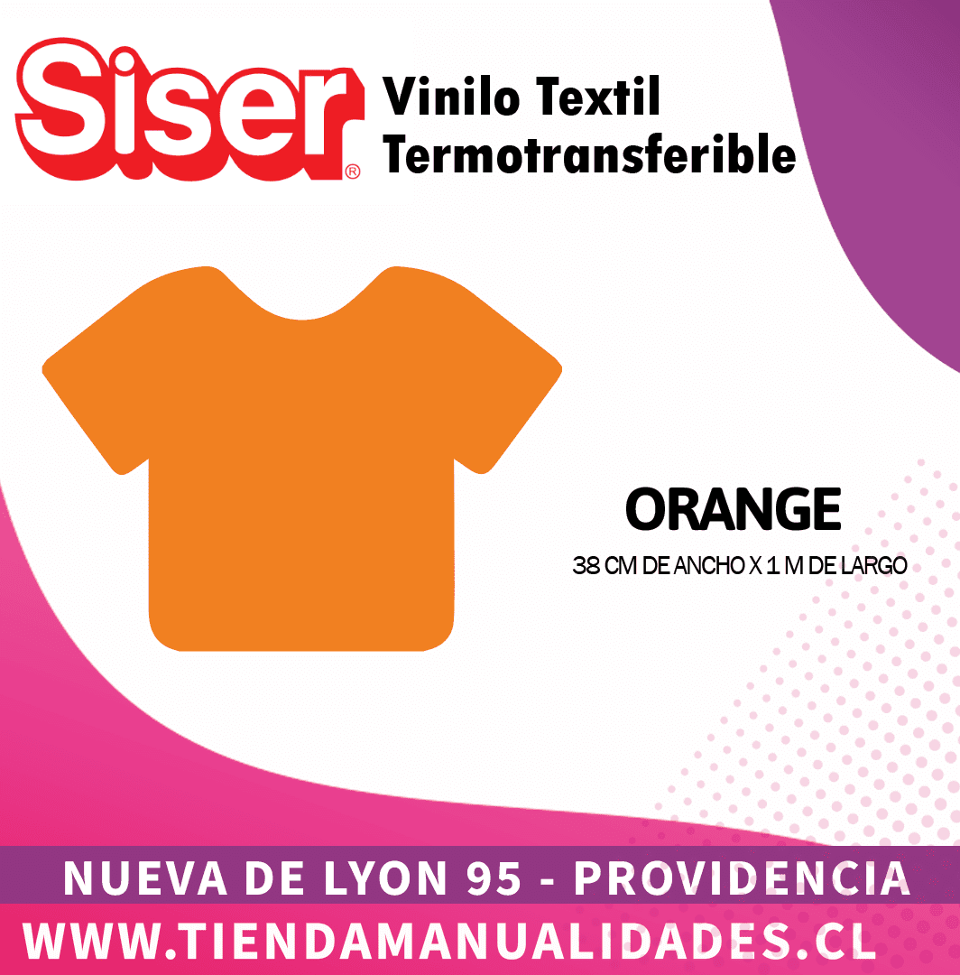 22 _Vinilo Textil SISER / ORANGE ( 38 CM X 1 M )