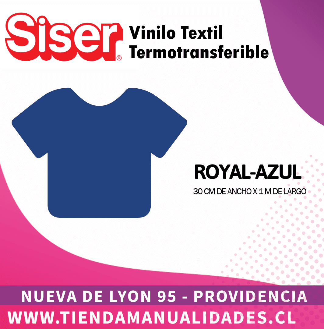 17 _Vinilo Textil SISER / ROYAL - AZUL ( 30 CM X 1 M )
