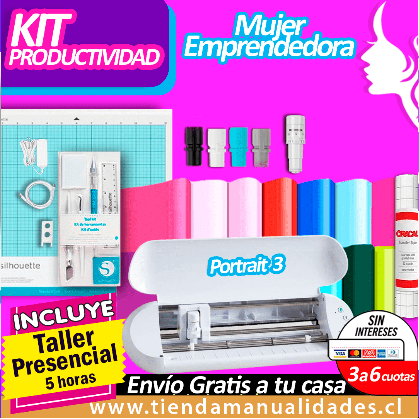 00AP-200 Kit Silhouette Portrait 3 +TALLER Productividad Presencial - Entrega Inmediata