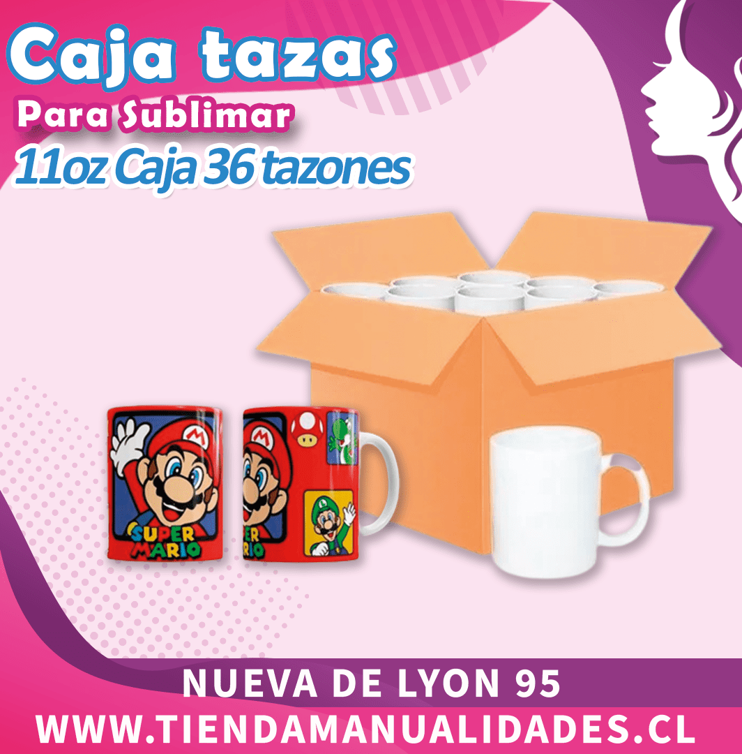 CAJA DE TAZONES SUBLIMABLES 11OZ 36 UNIDADES - Entrega Inmediata