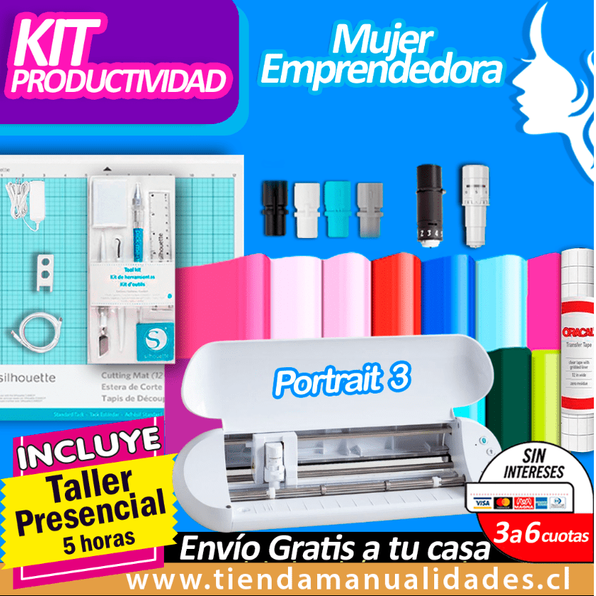 00AP-300 Kit Silhouette Portrait 3 +TALLER Productividad Presencial - Entrega Inmediata