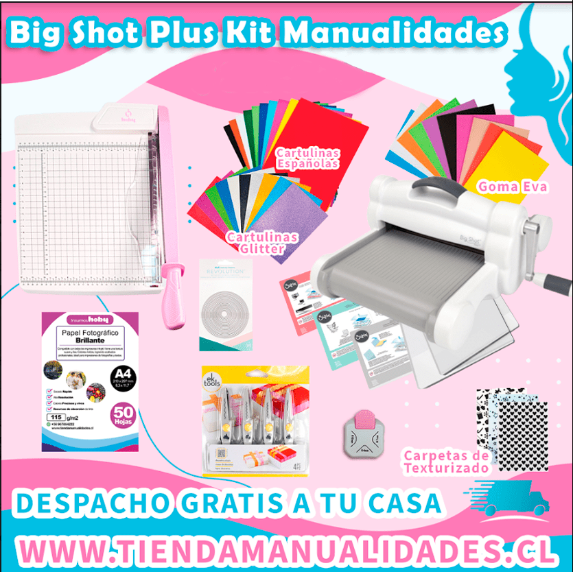 SSZB-0A-Máquina Sizzix Big Shot Plus- KIT MANUALIDADES -PREVENTA Entrega 20 Diciembre