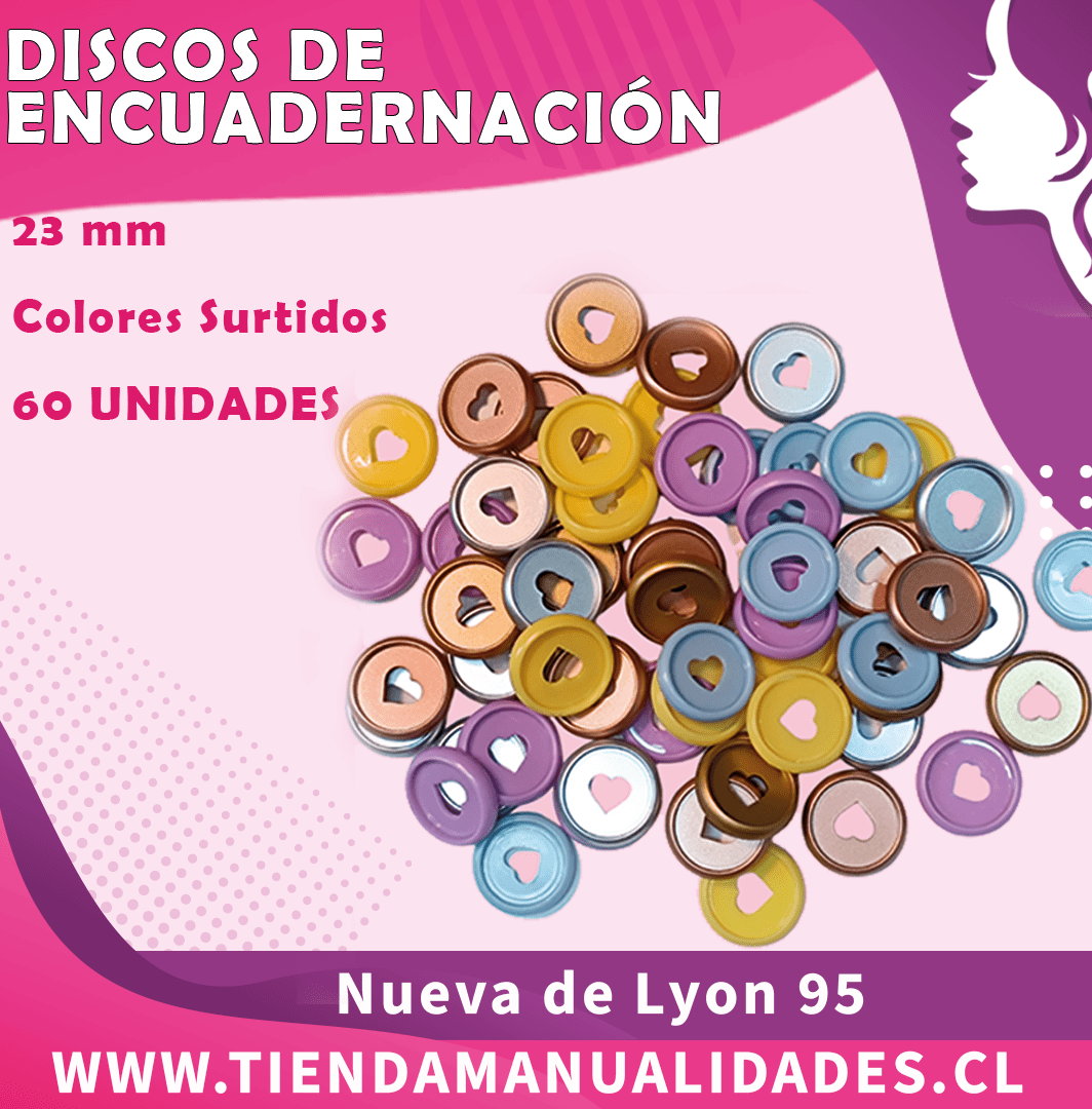 SET DISCOS DE ENCUADERNACIÓN 23 MM - COLORES SURTIDOS - ENTREGA INMEDIATA