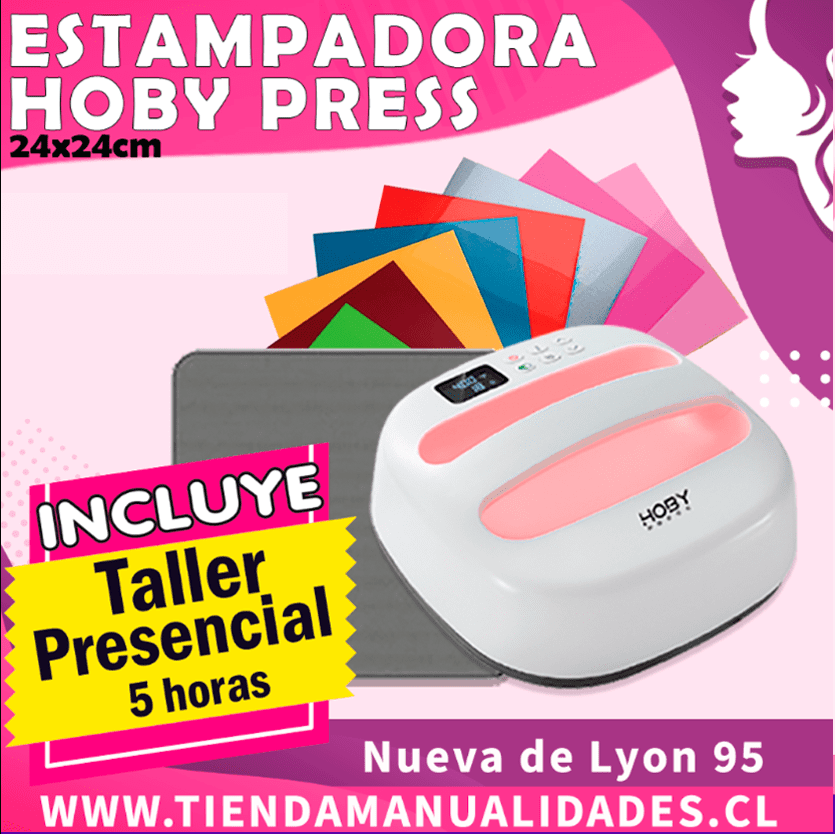 ES125 ESTAMPADORA PLANA HOBY PRESS 24 X 24 CM  + TALLER - Entrega Inmediata