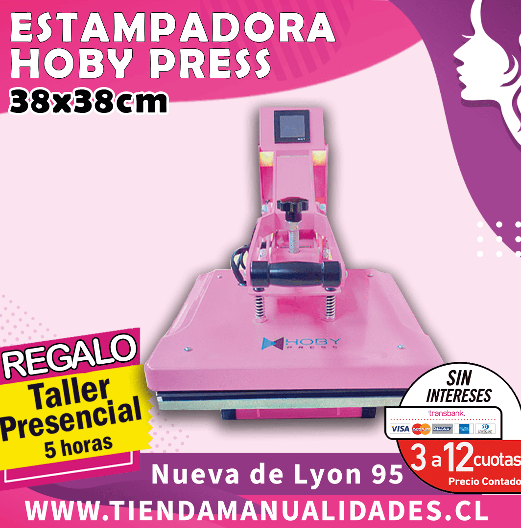 ES195 Estampadora Plana HobyPress Pink 38 x 38 cm