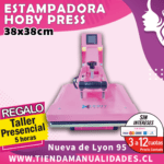 ES195 Estampadora Plana HobyPress Pink 38 x 38 cm