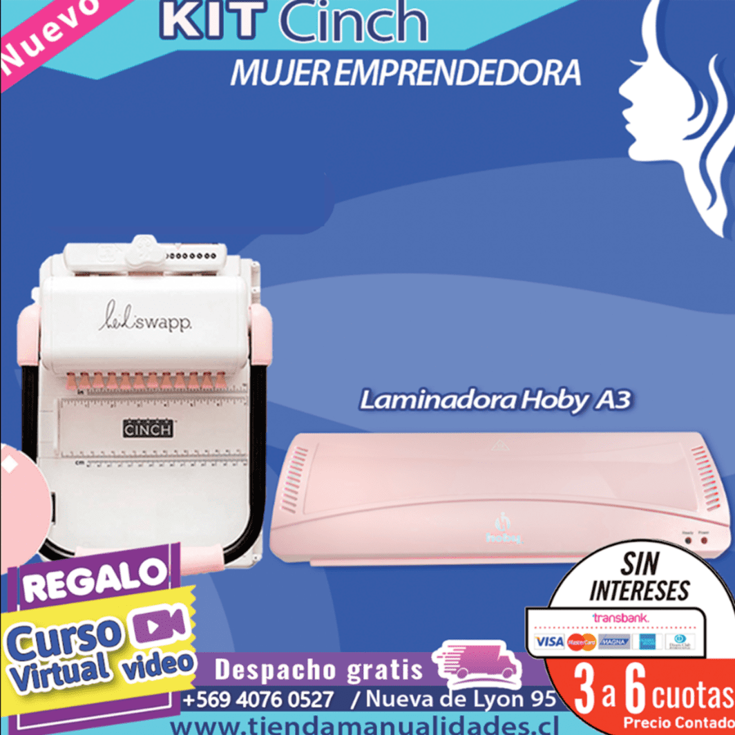 CH115 KIT CINCH CUADRADA + LAMINADORA ROSADA + CURSO VIDEO