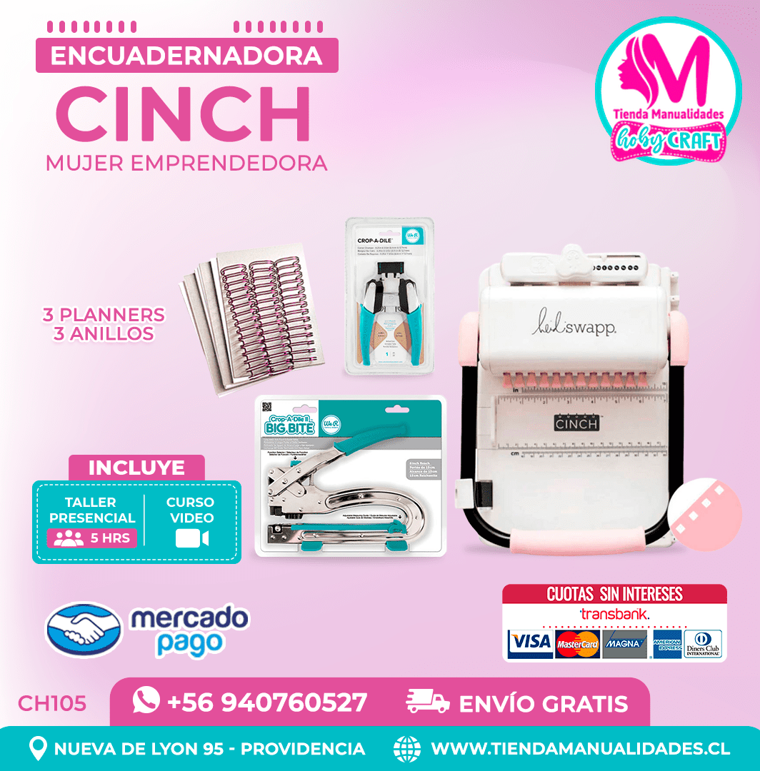 CH105 Cinch Rosada + Curso Video – Envío Gratis – Entrega Inmediata