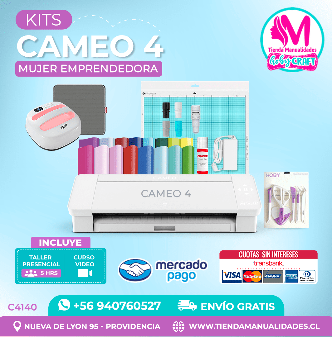 C4140 Plotter Silhouette Cameo 4 + Taller presencial – Envío gratis – Entrega inmediata