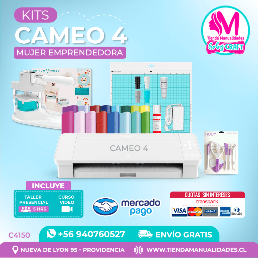 C4150 Plotter Silhouette Cameo 4 + Taller presencial – Envío gratis – Entrega inmediata