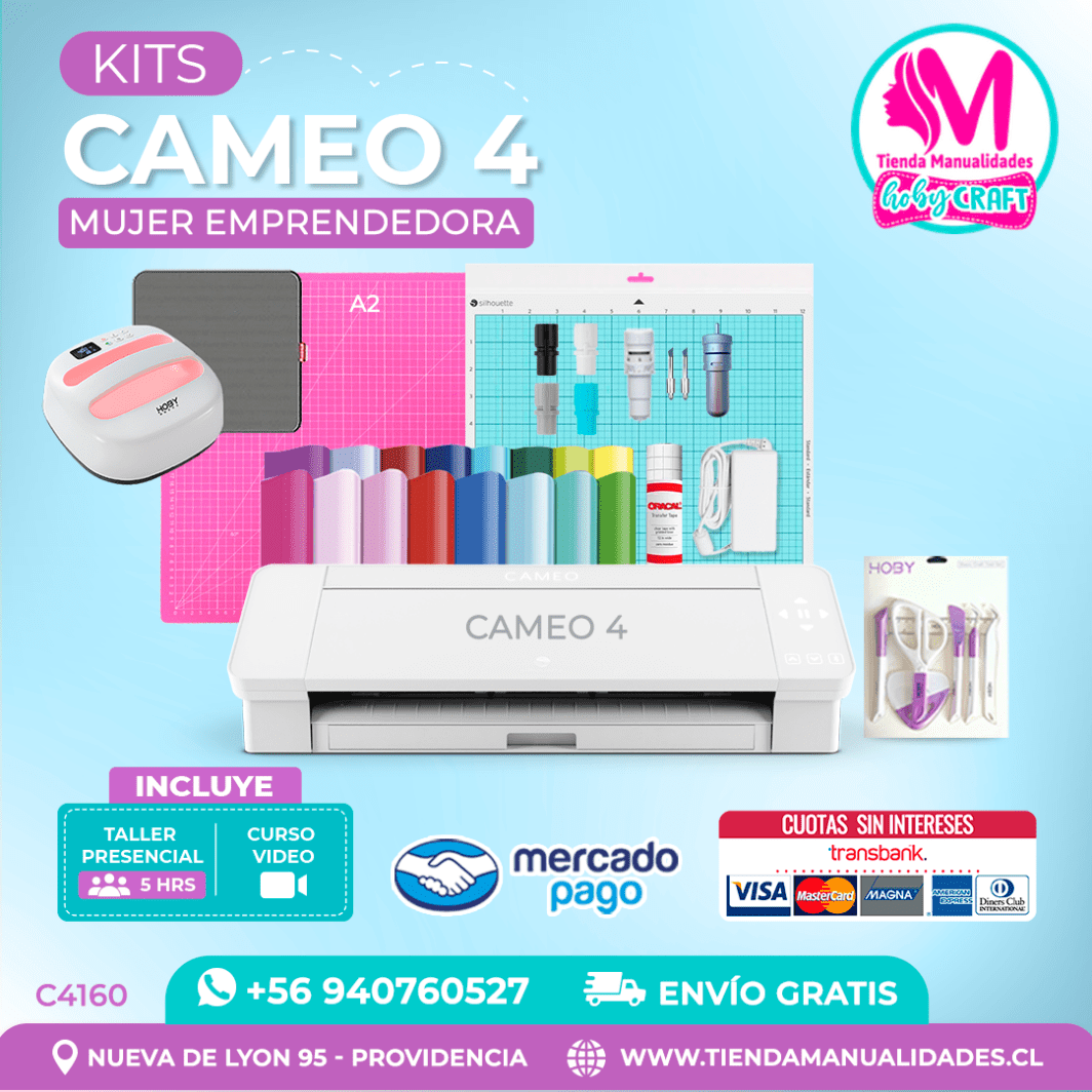 C4160 Plotter Silhouette Cameo 4 + Taller presencial – Envío gratis – Entrega inmediata