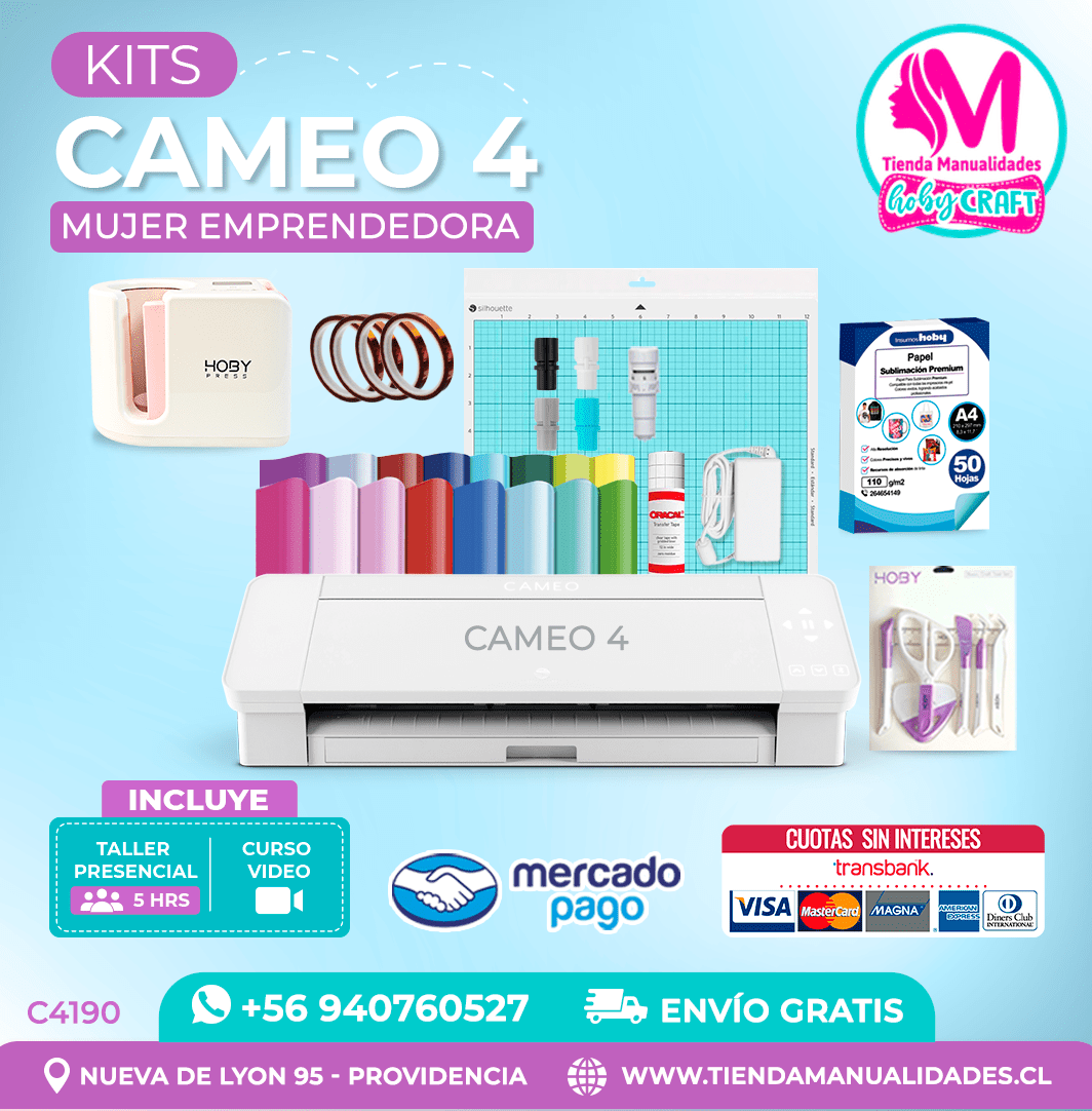 C4190 Plotter Silhouette Cameo 4 + Taller presencial – Envío gratis – Entrega inmediata