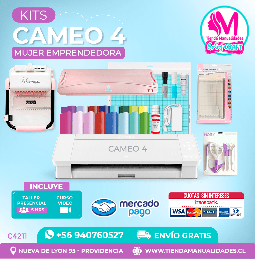 C4211 Plotter Silhouette Cameo 4 + Taller presencial – Envío gratis – Entrega inmediata