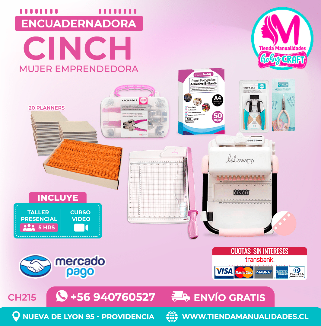 CH215 Cinch Rosada + Curso Video – Envío Gratis – Entrega Inmediata