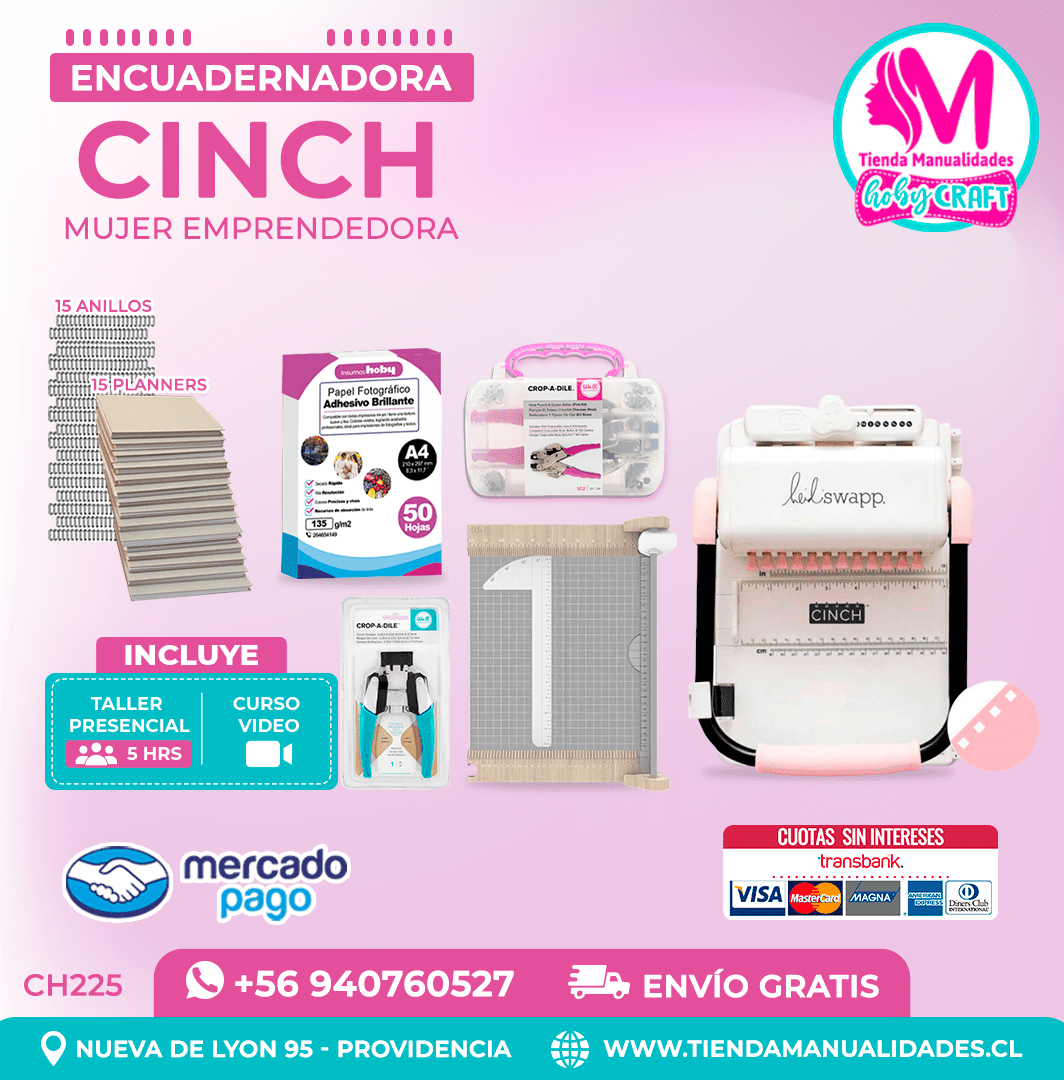 CH225 Cinch Rosada + Curso Video – Envío Gratis – Entrega Inmediata