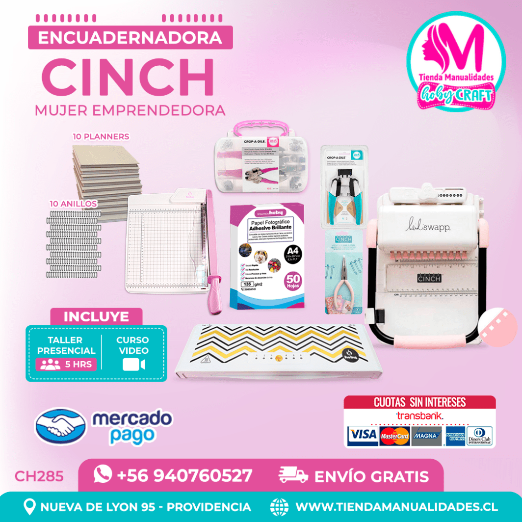 CH285 Cinch Rosada + Curso Video – Envío Gratis – Entrega Inmediata