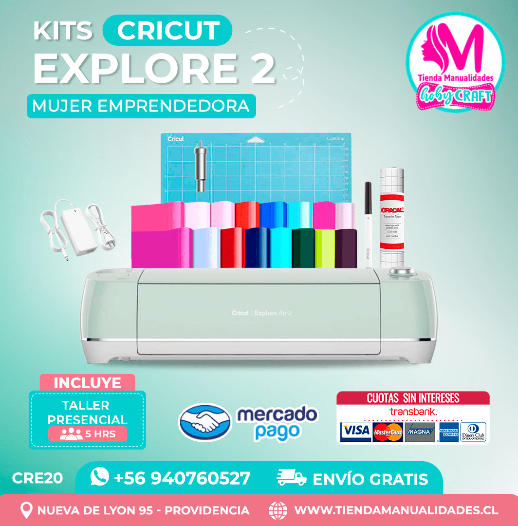 CRE20 Plotter Cricut Explore Air2 – Taller presencial – Envío gratis – Entrega inmediata