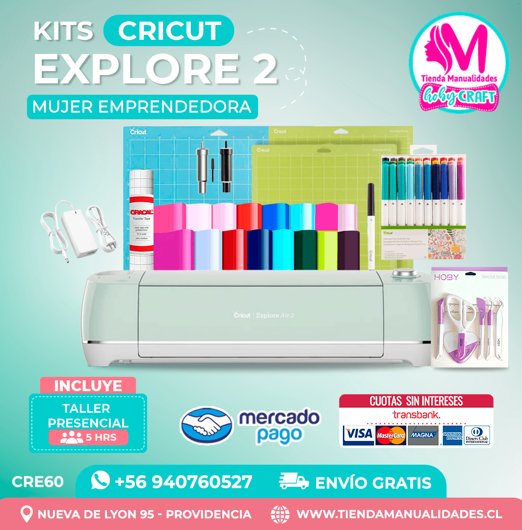 CRE60 Plotter Cricut Explore Air2 – Taller presencial – Envío gratis – Entrega inmediata