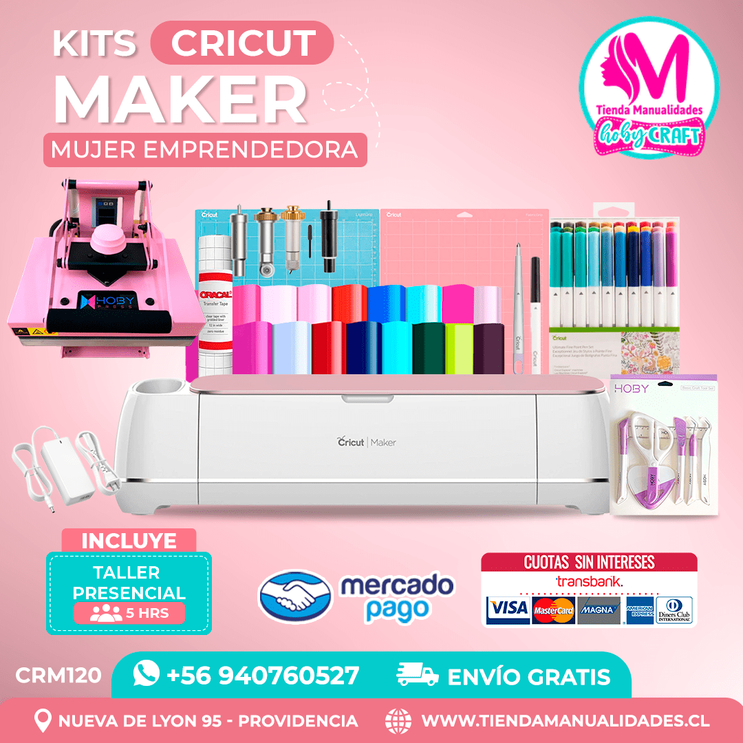 CRM120 Plotter Cricut Maker2 – Taller presencial – Envío gratis – Entrega inmediata