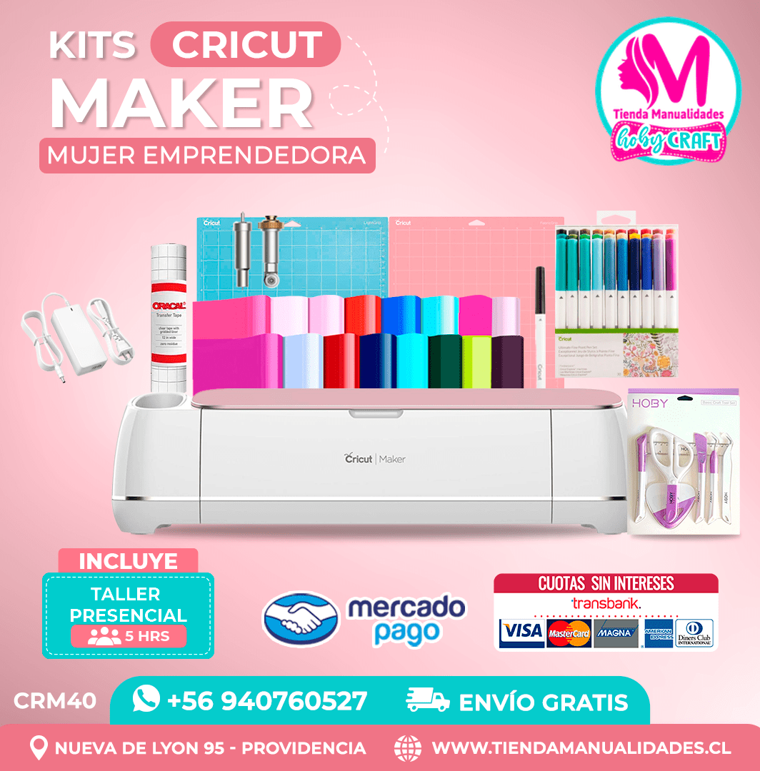 CRM40 Plotter Cricut Maker2 – Taller presencial – Envío gratis – Entrega inmediata
