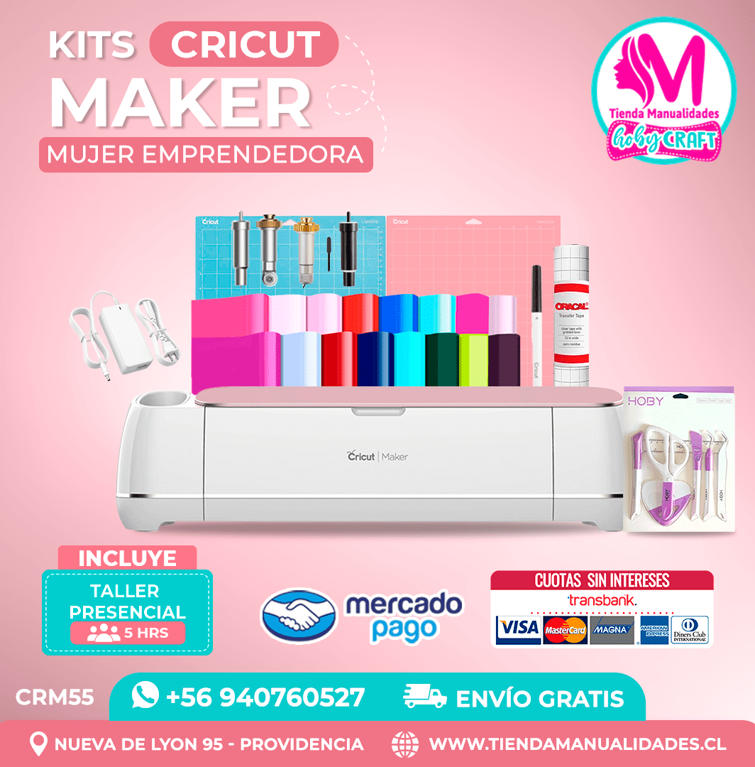 CRM55 Plotter Cricut Maker2 – Taller presencial – Envío gratis – Entrega inmediata