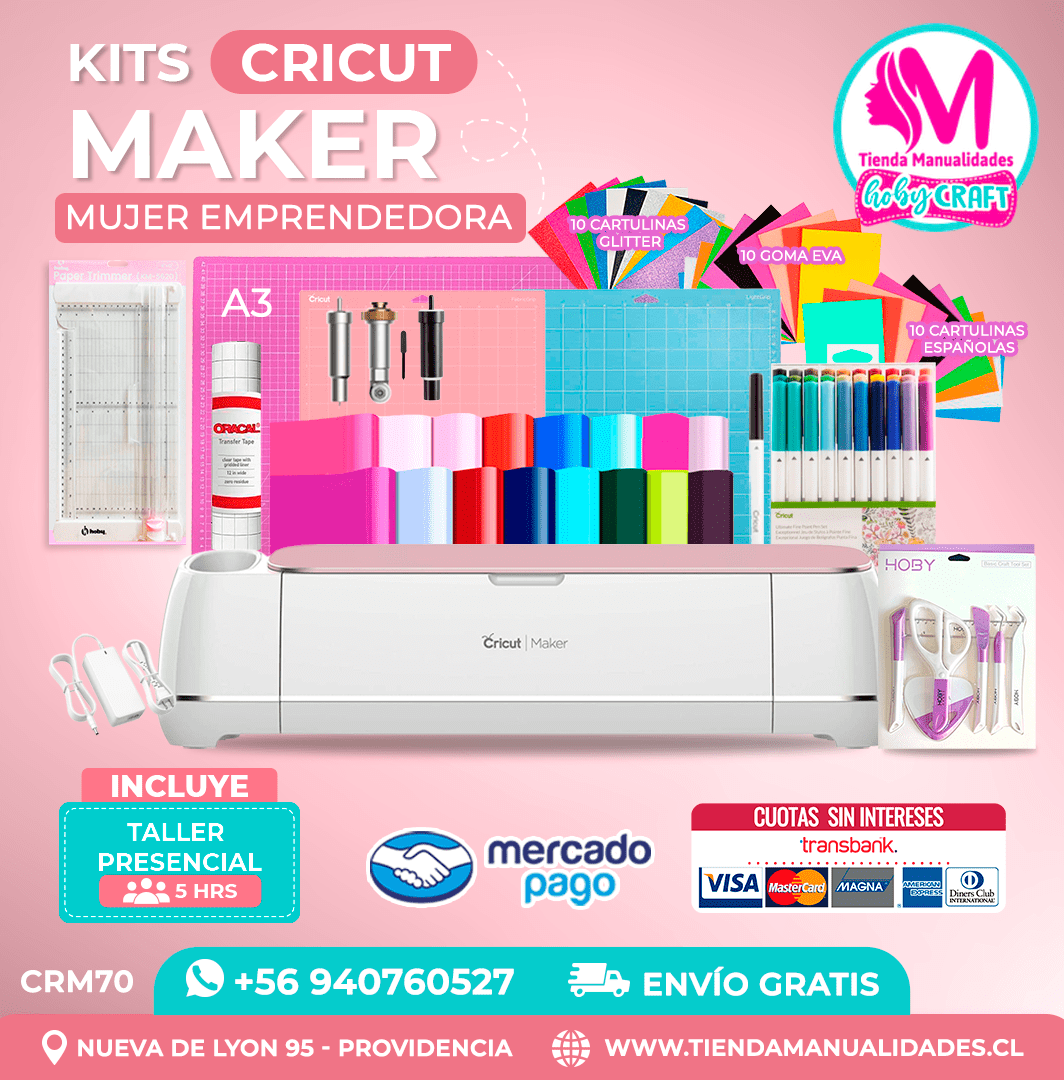 CRM70 Plotter Cricut Maker2 – Taller presencial – Envío gratis – Entrega inmediata