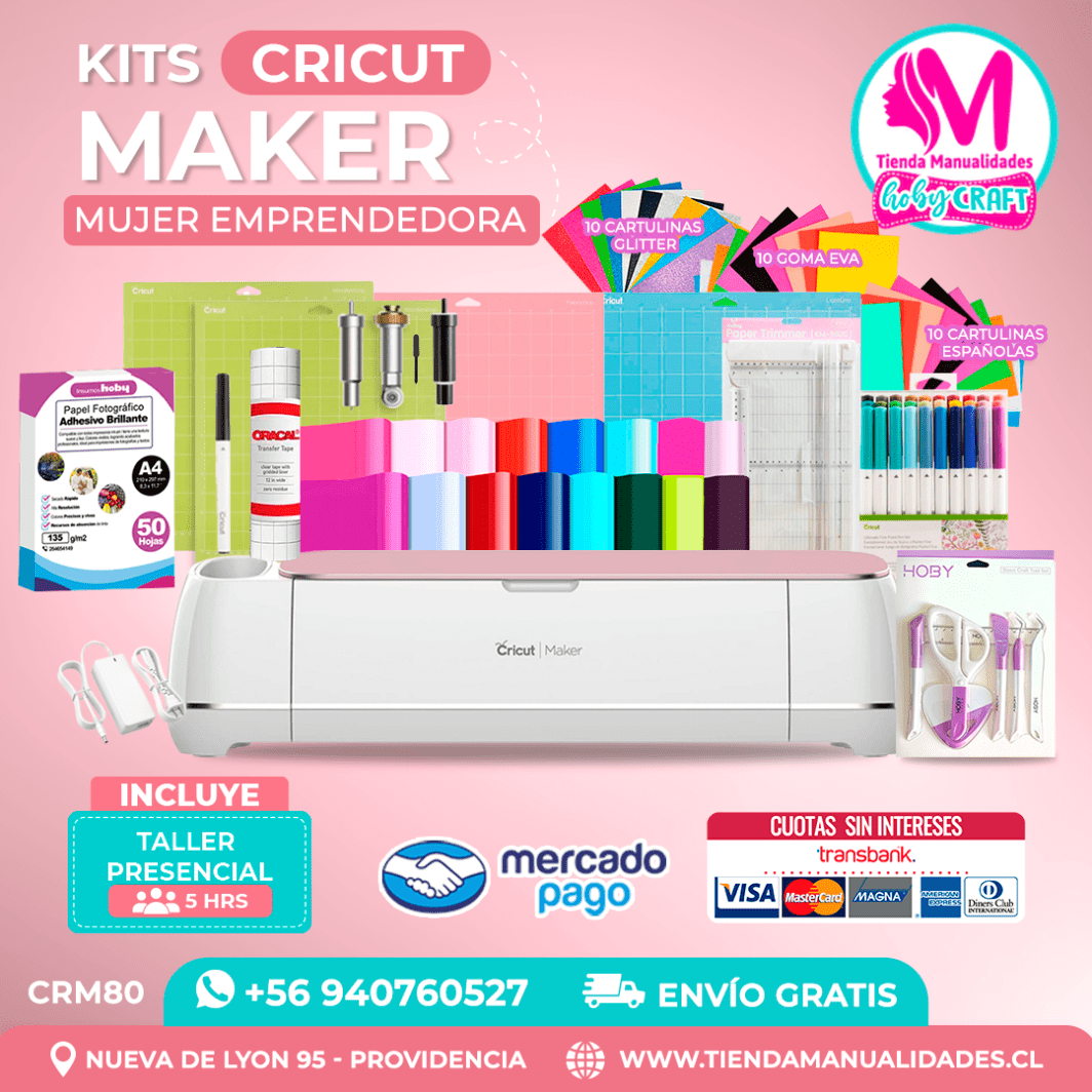 CRM80 Plotter Cricut Maker2 – Taller presencial – Envío gratis – Entrega inmediata
