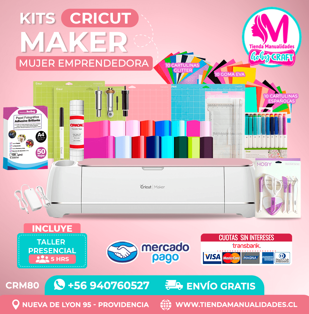 CRM80 Plotter Cricut Maker2 – Taller presencial – Envío gratis – Entrega inmediata